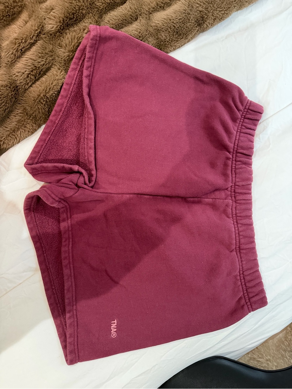 TNA Women's Maroon Fleece Athletic Shorts